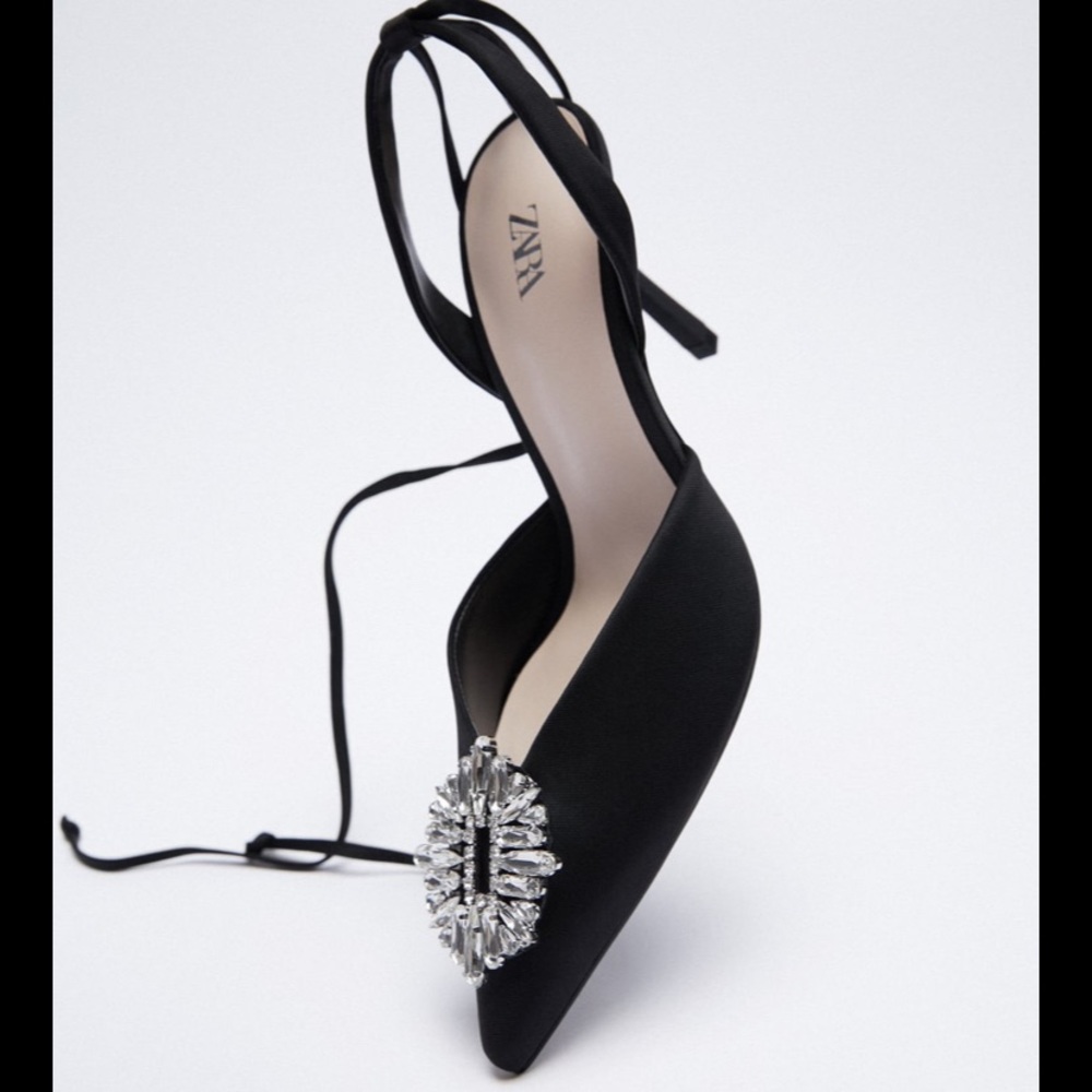 ZARA SPARKLY STRAPPY HEELED SHOE